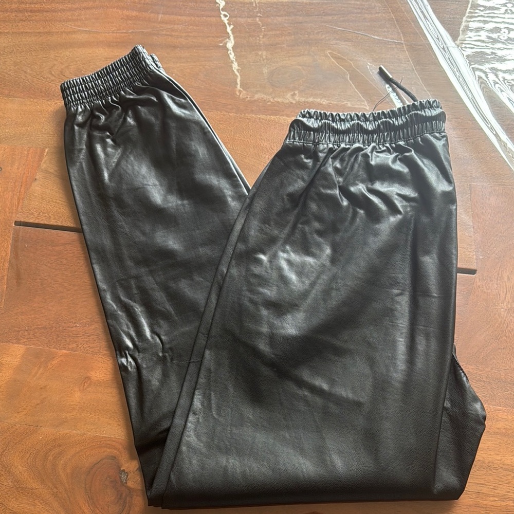 Sleek Black Faux Leather Pants